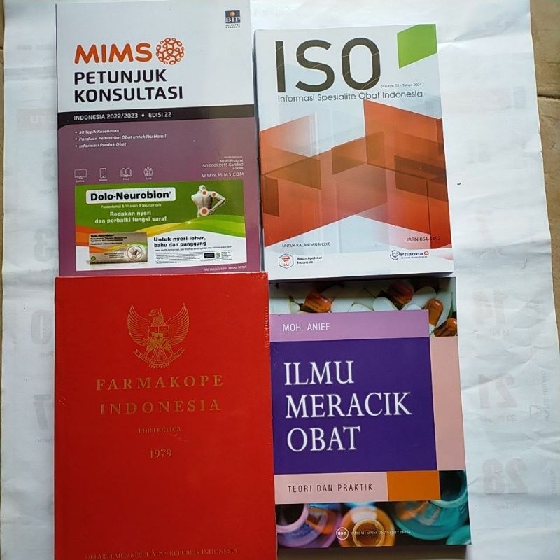 Jual 4 Buku Paket Farmasi Farmakope 3 MIMS Meracik Obat Iso