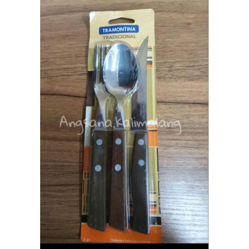 Jual Tramontina Tradicional Sendok Makan Garpu Makan Pisau Steak Gagang