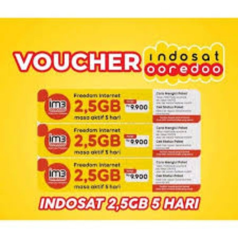 Jual VOUCHER INDOSAT FREEDOM 2 5GB 5 HARI JABODETABEK Shopee Indonesia