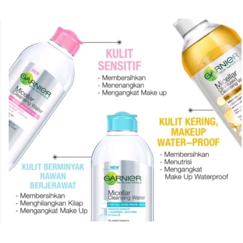 Jual GARNIER MICELLAR CLEANSING WATER BIRU PINK GARNIER MICELLAR OIL