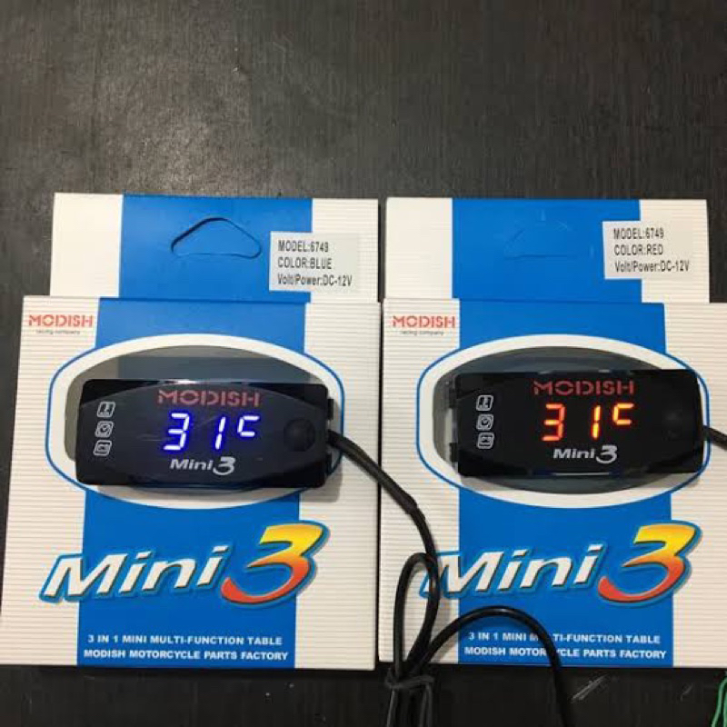 Jual PROMO Voltmeter Volt Meter ACCU Aki 3 In 1 Mini 3 12V Universal