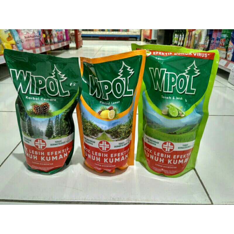 Jual Pembersih Lantai Wipol Karbol Cemara Lemon Sereh Refil 780 Ml