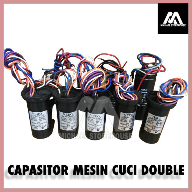 Jual Capasitor Kapasitor Mesin Cuci Double Capacitor Hitam Shopee