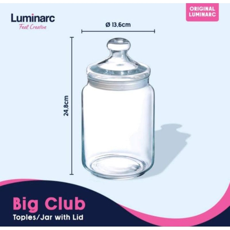 Jual Luminarc Stoples Toples Big Club Jar Luminarc Made In France