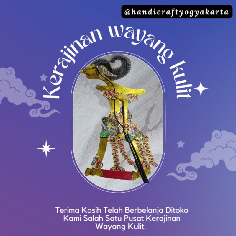 Jual Wayang Kulit Wisanggeni Bahan Asli Kulit Ukuran Standar Pedalangan