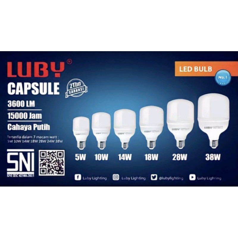 Jual LAMPU LUBY LED BULB CAPSULE SNI GARANSI 1 TAHUN Shopee Indonesia