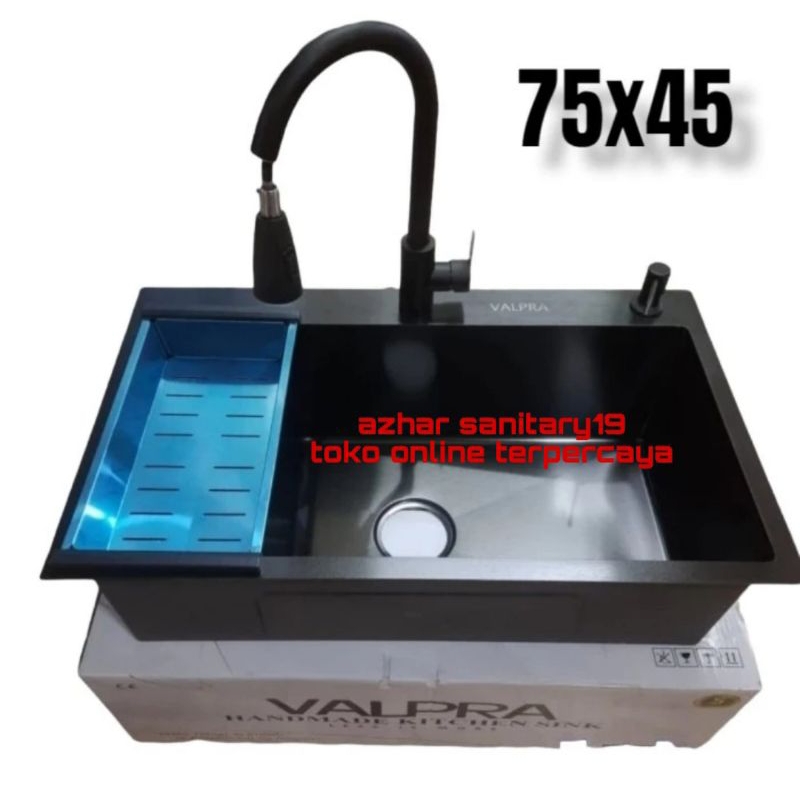 Jual Paket Lengkap Kitchen Sink Stainless Valpra Hitam Bak Cuci