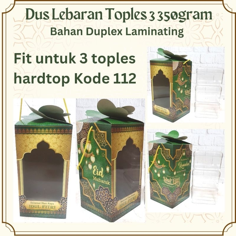 Jual Dus Toples 3 350gram Lebaran Idul Fitri Hampers Kue Kering Cake