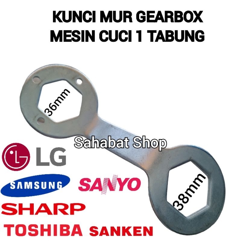 Jual KUNCI MUR BAUT GEARBOX MESIN CUCI 1 TABUNG TOP LOADING UKURAN 36MM