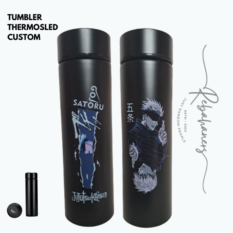 Jual Tumbler Thermos Smart Led Anime Jujutsu Kaisen Gojo Satoru Custom