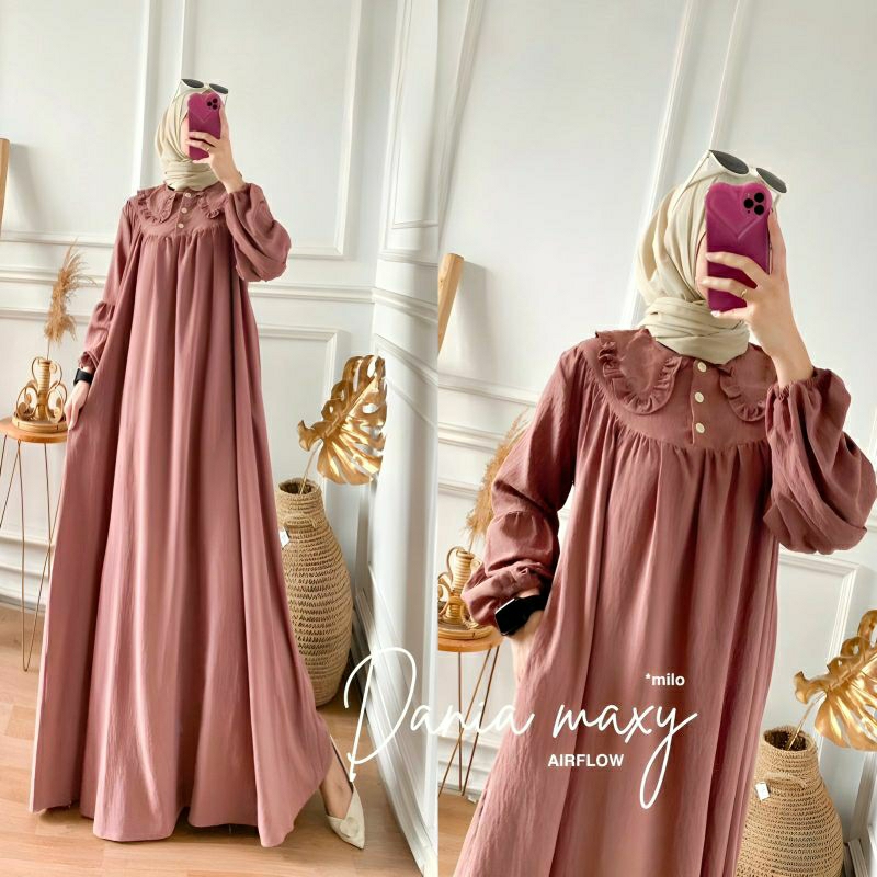 Jual MUMU Dania Maxy Gamis Crinkle Airflow Premium Jumbo By Fashion