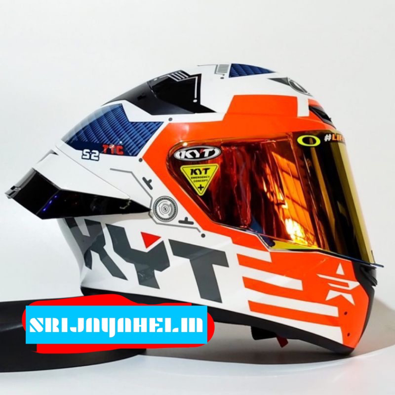 Jual Helm Kyt Tt Course Fuselage White Red Paket Ganteng Ko Shopee