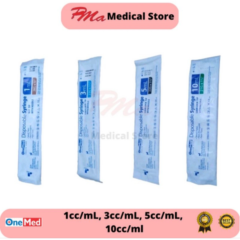 Jual Syringe OneMed 1cc 3cc 5cc 10cc ML OneMed Shopee Indonesia