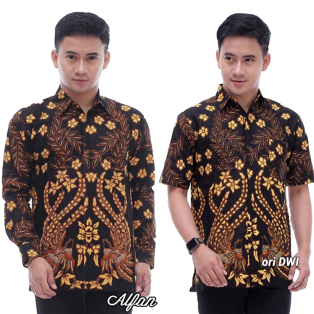 Jual Kemeja Hem Baju Batik Pria Kerja Lengan Panjang Motif Cendrawasih