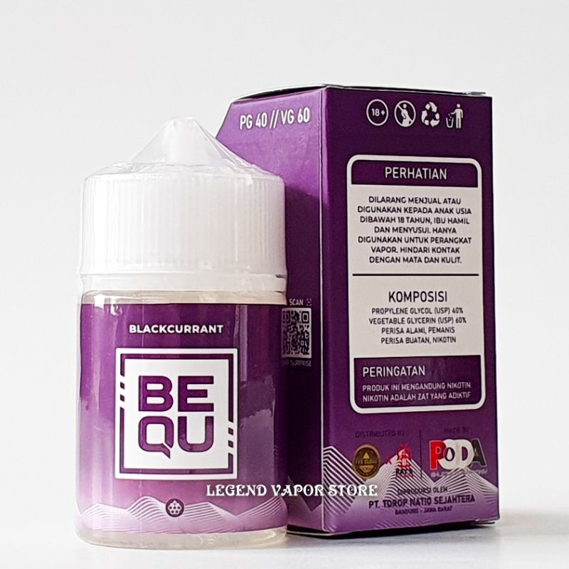 Jual FREEBASE LIQUID BEQU Blackcurrant 60ML 3MG AUTHENTIC Shopee