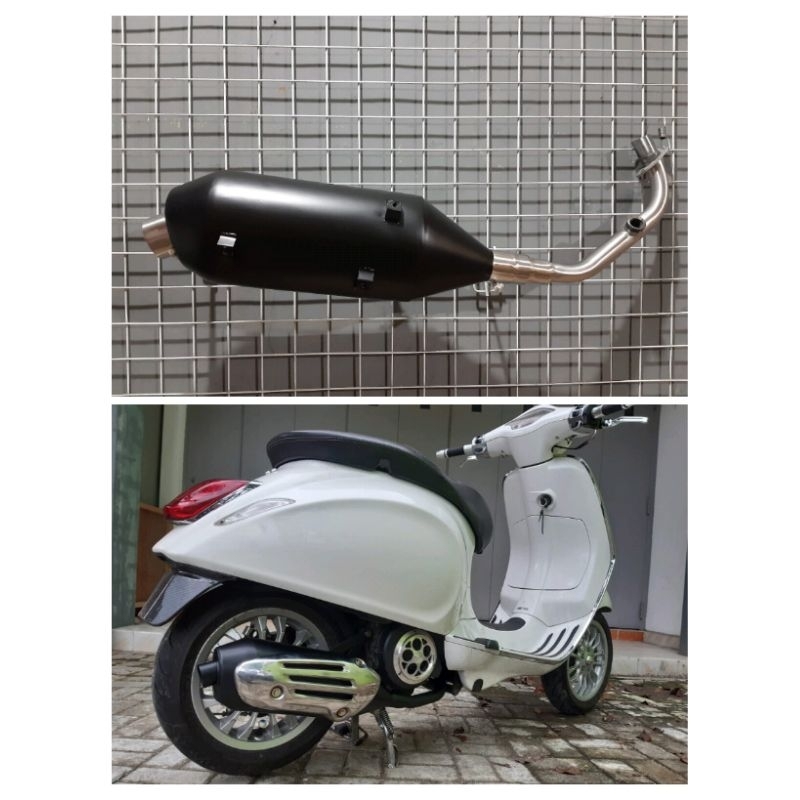 Jual Knalpot Custom Standar Racing Vespa Matic Iget 3V 2V Gts Shopee