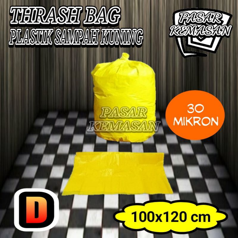 Jual Thrashbag Kantong Plastik Sampah Kresek Kuning Jumbo D Hdpe