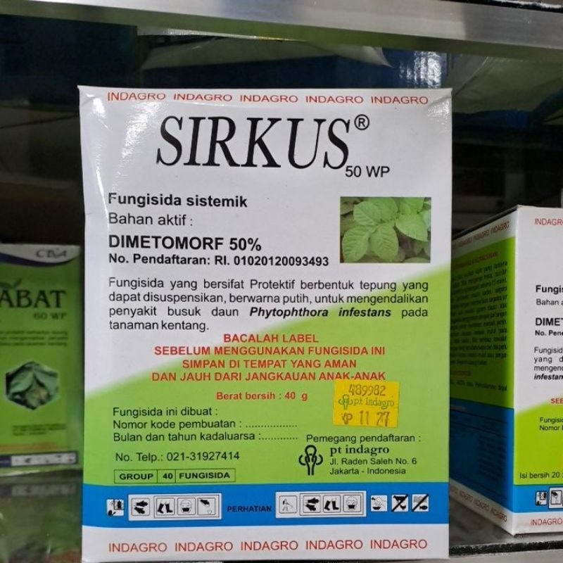 Jual SIRKUS 40GR FUNGISIDA DIMETOMORF 50 UNTUK BUSUK DAUN BULAI DLL