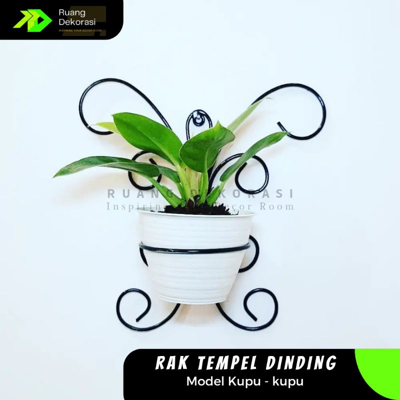 Jual Rak Bunga Besi Tempel Dinding Unik Model Kupu Rak Dinding