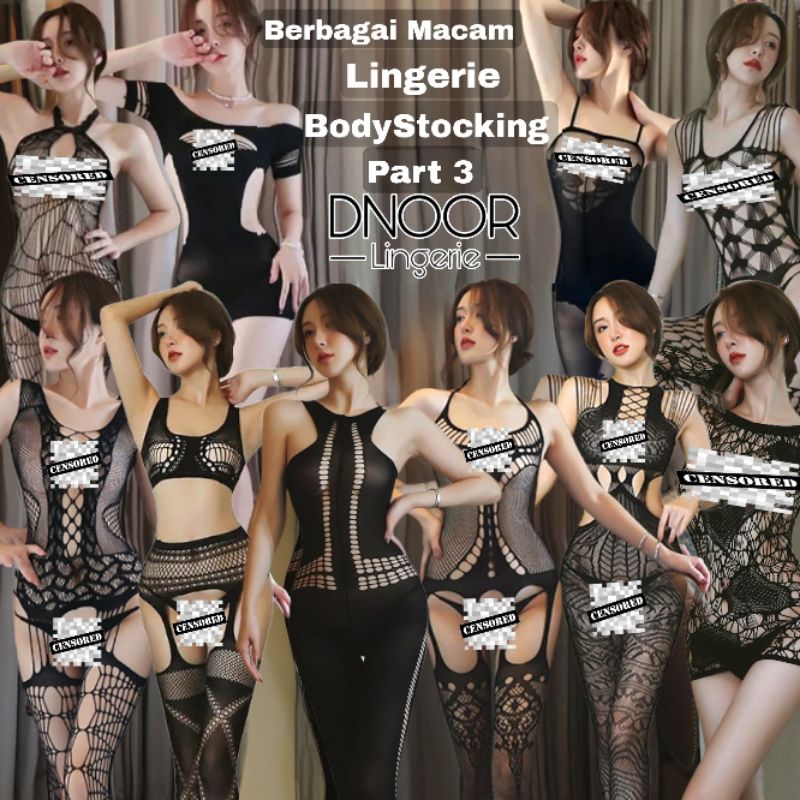 Jual Lingerie Baju Tidur Bodysuits Stocking Jaring Wanita Sexy M L XL