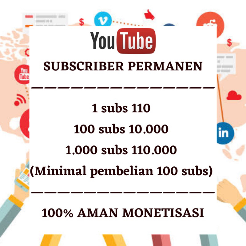 Jual SUBSCRIBER YOUTUBE QUALITY HIGHT UNTUK MONETISASI DAN BERGARANSl