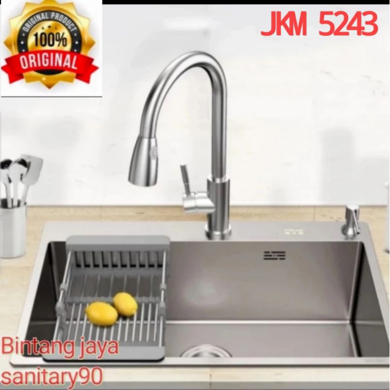 Jual Paket Lengkap Kitchen Sink JKM 5243 Stainless Sus 304 Bak Cuci