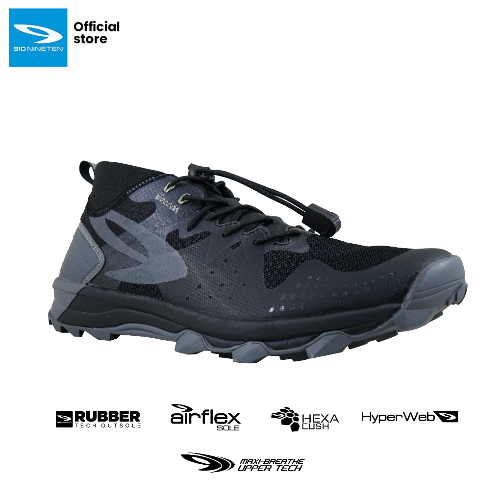 Jual 910 Nineten Sepatu Trail Running YUZA MATTERHORN HITAM ABU TUA