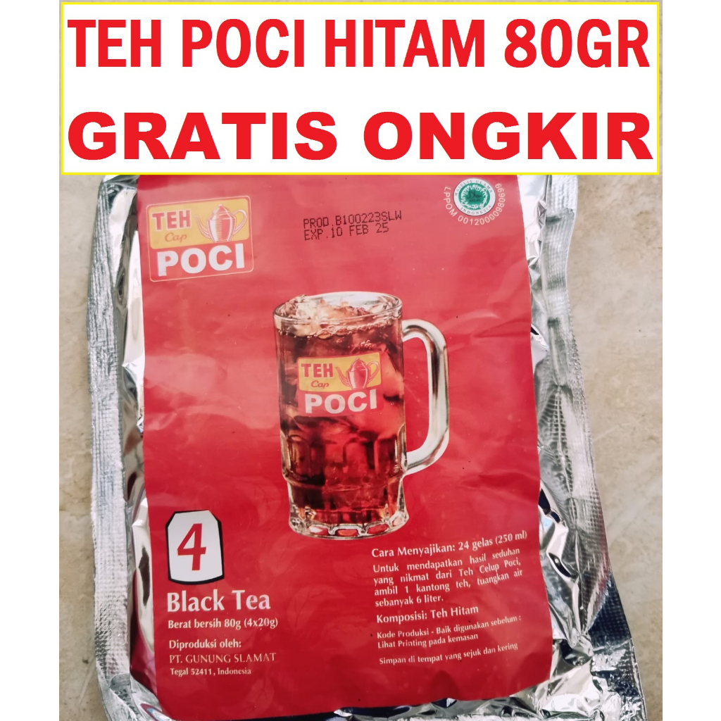 Jual Bjm01 Teh Poci Hitam 80gr PCS Bubuk Serbuk Black Tea Celup Jumbo