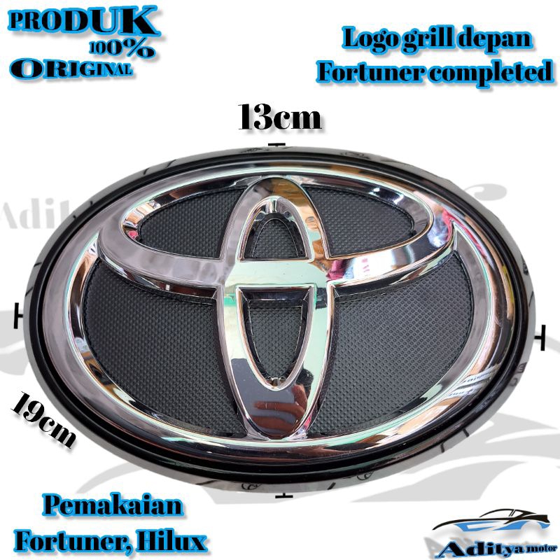 Jual Logo Lambang Grill Depan Toyota Fortuner Komplit Breket Original