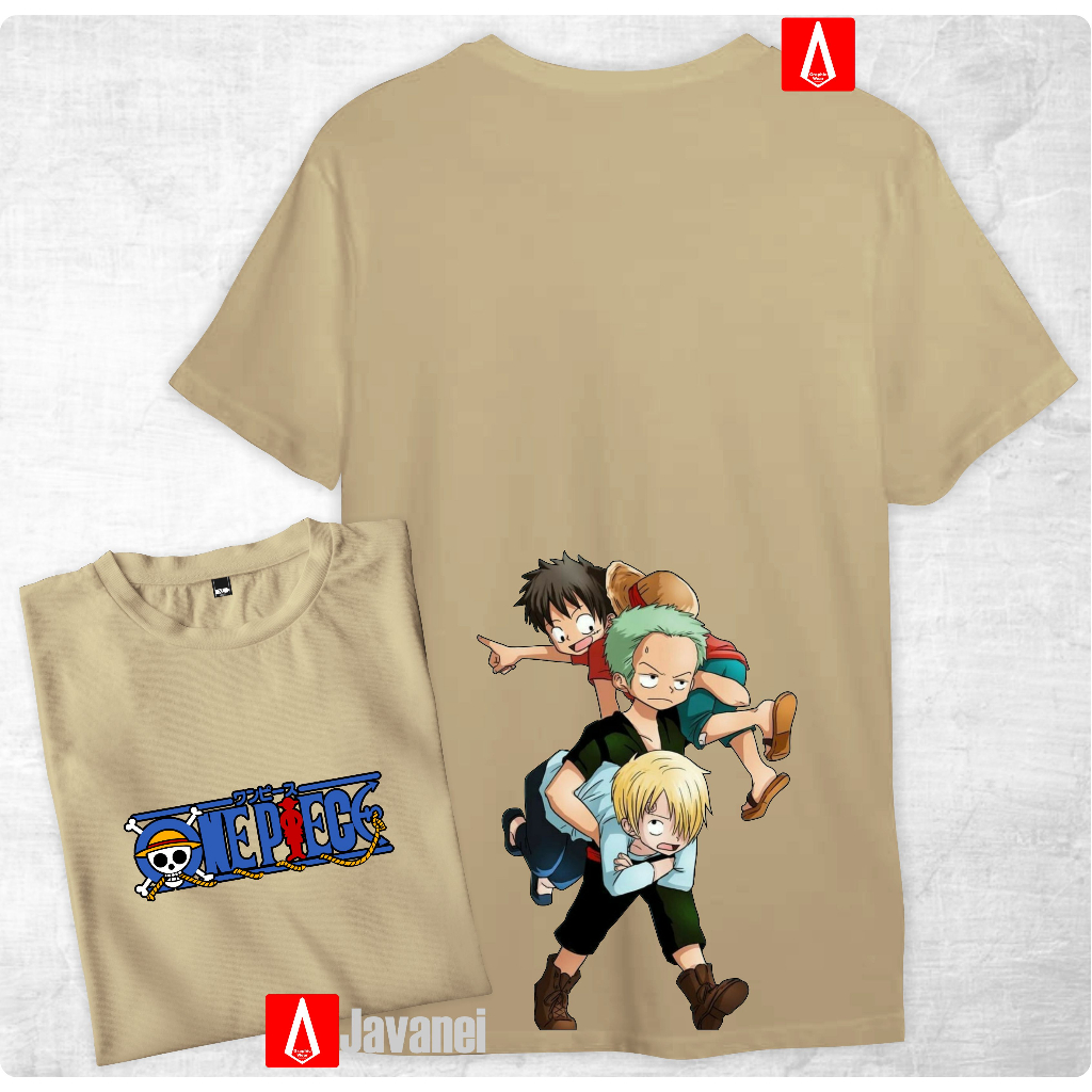 Jual Kaos Anime Roronoa Zorro Monkey D Luffy One Piece Cotton Combed