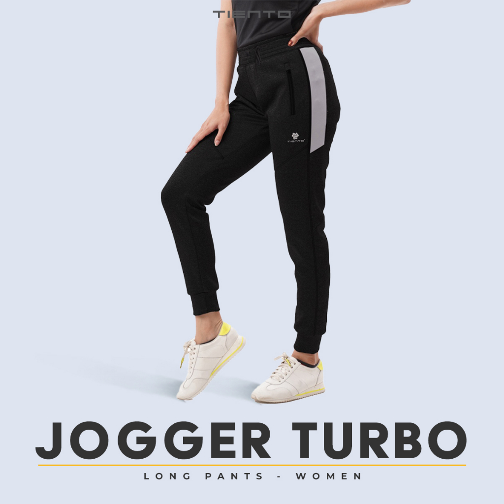 Jual Tiento Celana Joger Panjang Olahraga Hitam Jogger Long Pants