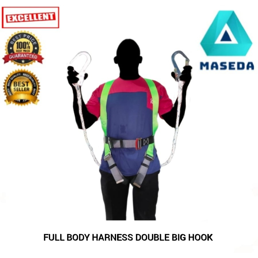 Jual Full Body Harness DOUBLE BIG HOOK Safety Belt Sabuk Shopee