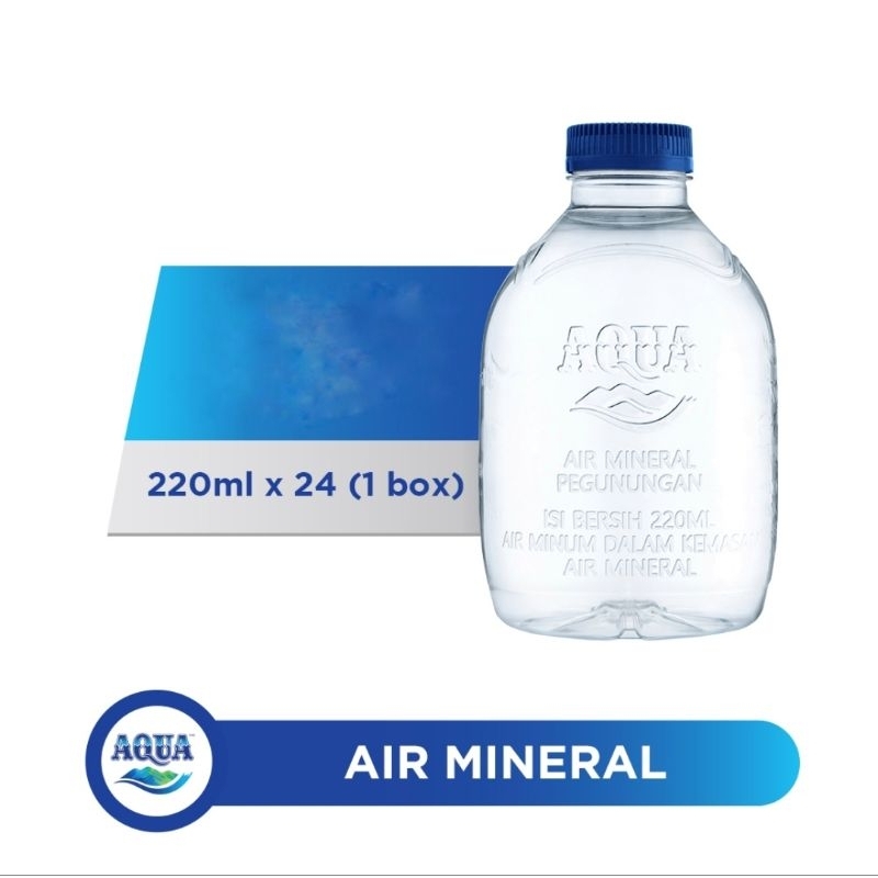 Jual AIR MINERAL AQUA CUBE 220 ML X 24 BOTOL 1 DUS Shopee Indonesia