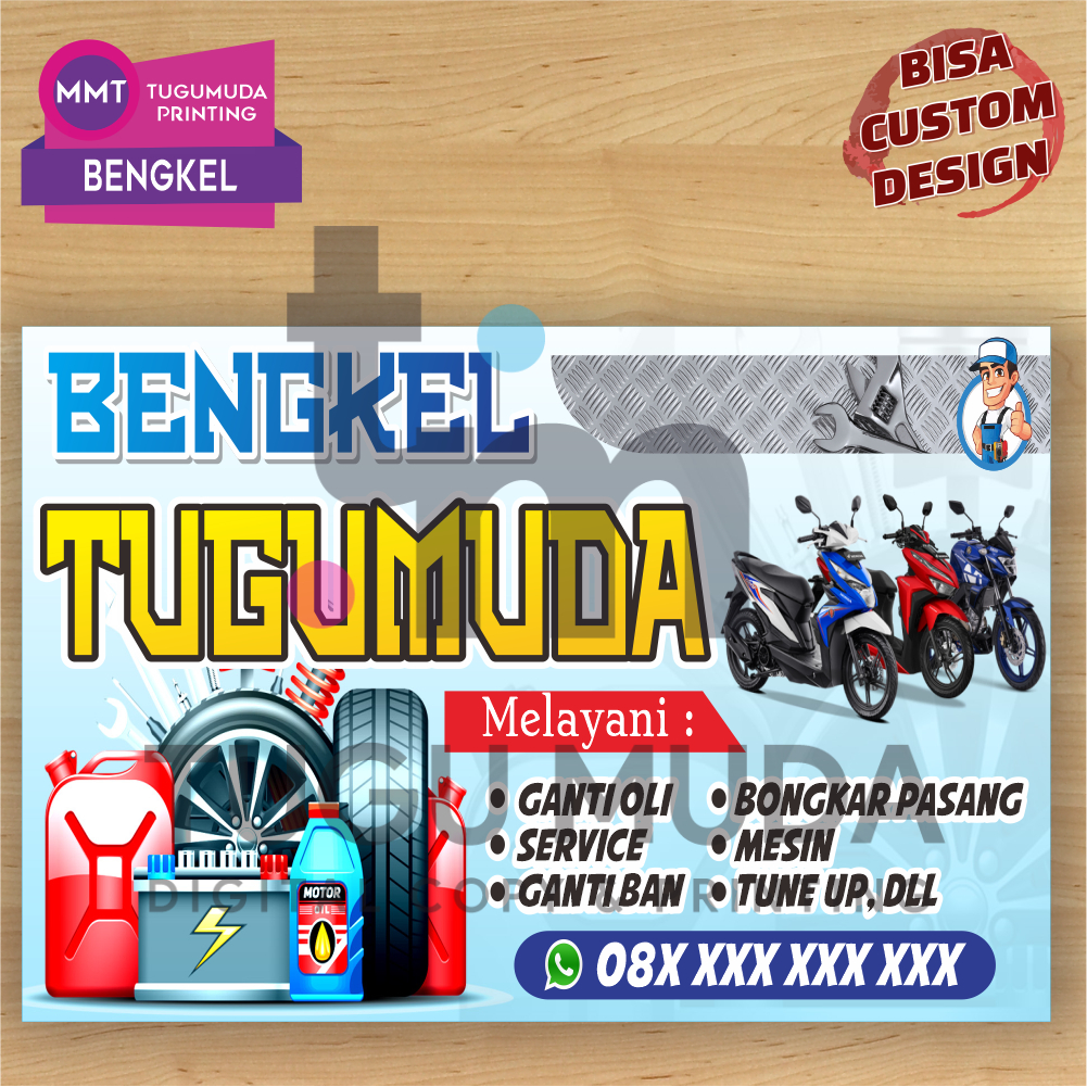 Jual Cetak Spanduk Banner MMT BENGKEL MOBIL GANTI OLI TAMBAL BAN