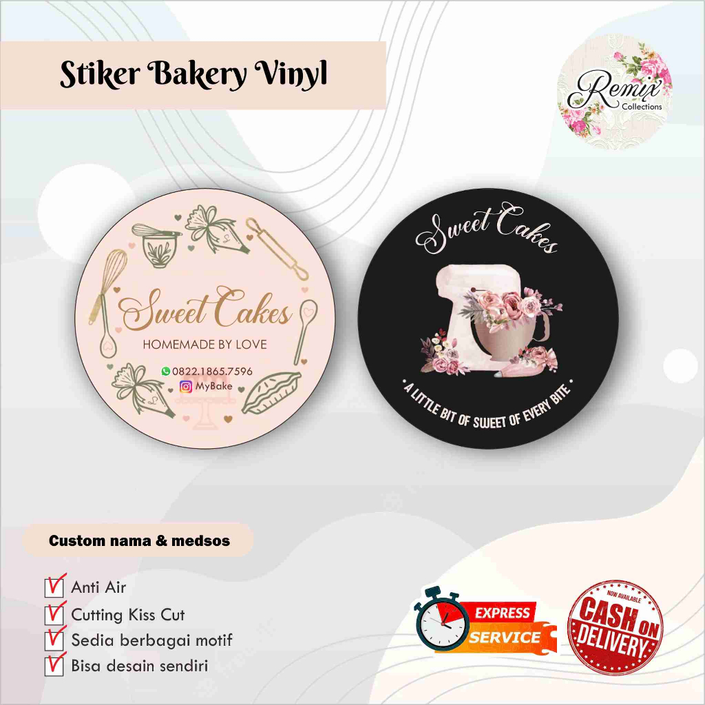 Jual STIKER VINYL BAKERY STIKER KEMASAN MAKANAN LABEL LABEL