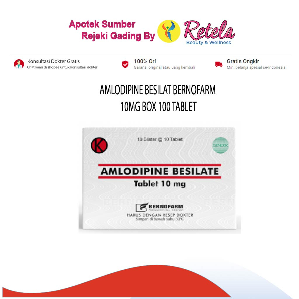 Jual Amlodipine Besilat Bernofarm Mg Box Tablet Shopee Indonesia