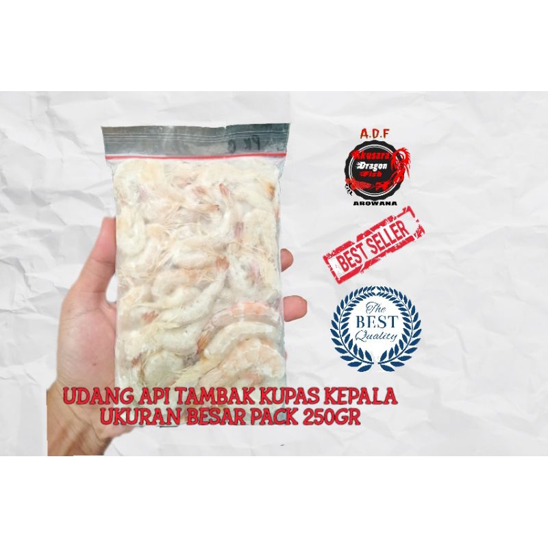 Jual Udang Api Beku Kupas Kepala Ukuran Besar Pakan Ikan Dll Shopee