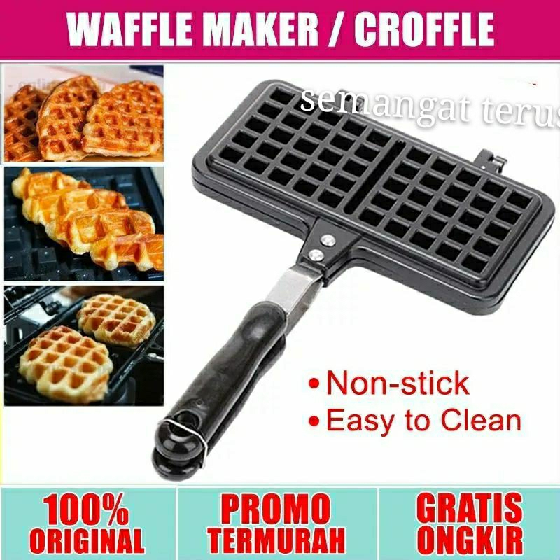 Jual Cetakan Kue Waffle Croffle Maker Anti Lengket Belgia Waffel