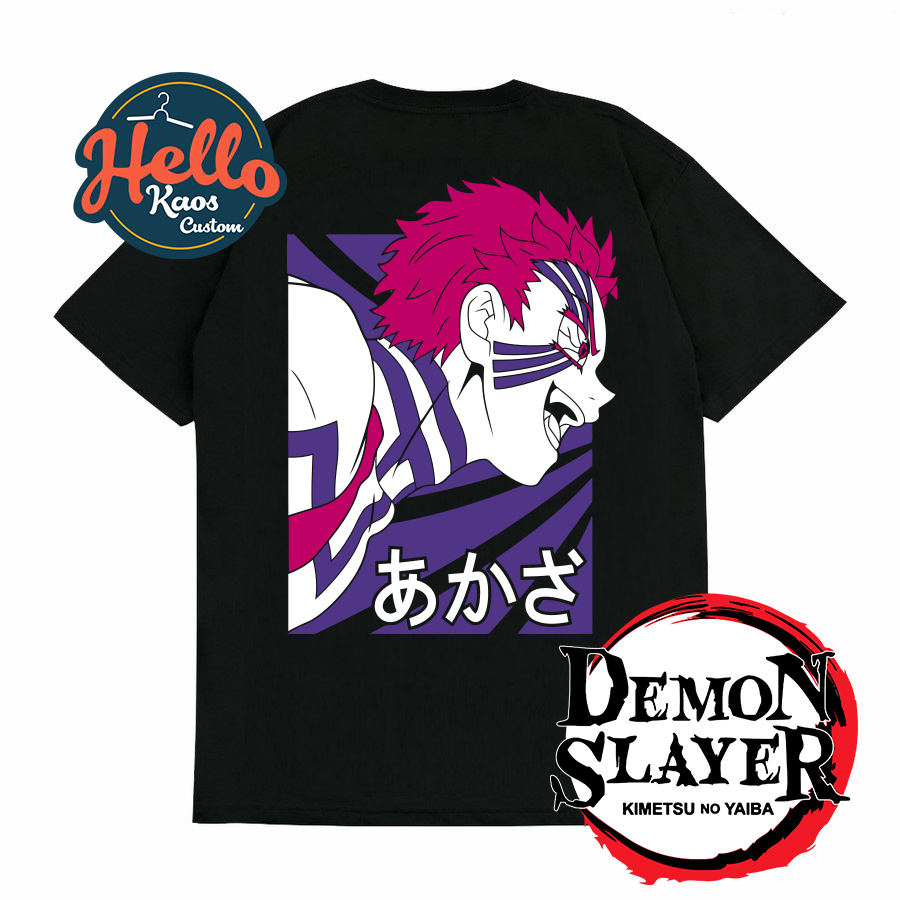 Jual Baju Kaos T Shirt Kostum Anime Figure Akaza Demon Slayer Kimetsu