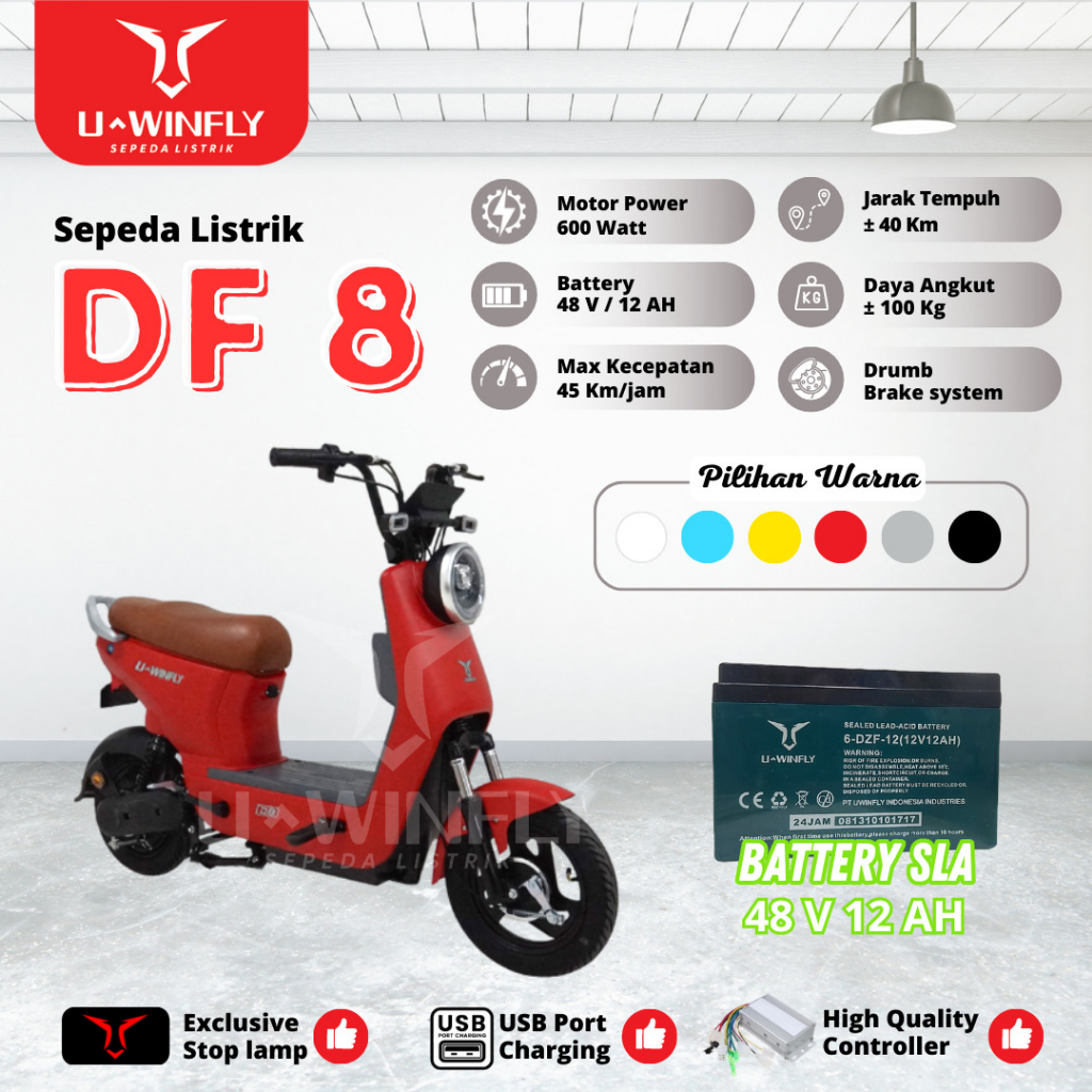 Jual Uwinfly Sepeda Listrik Type Df Aki Shopee Indonesia