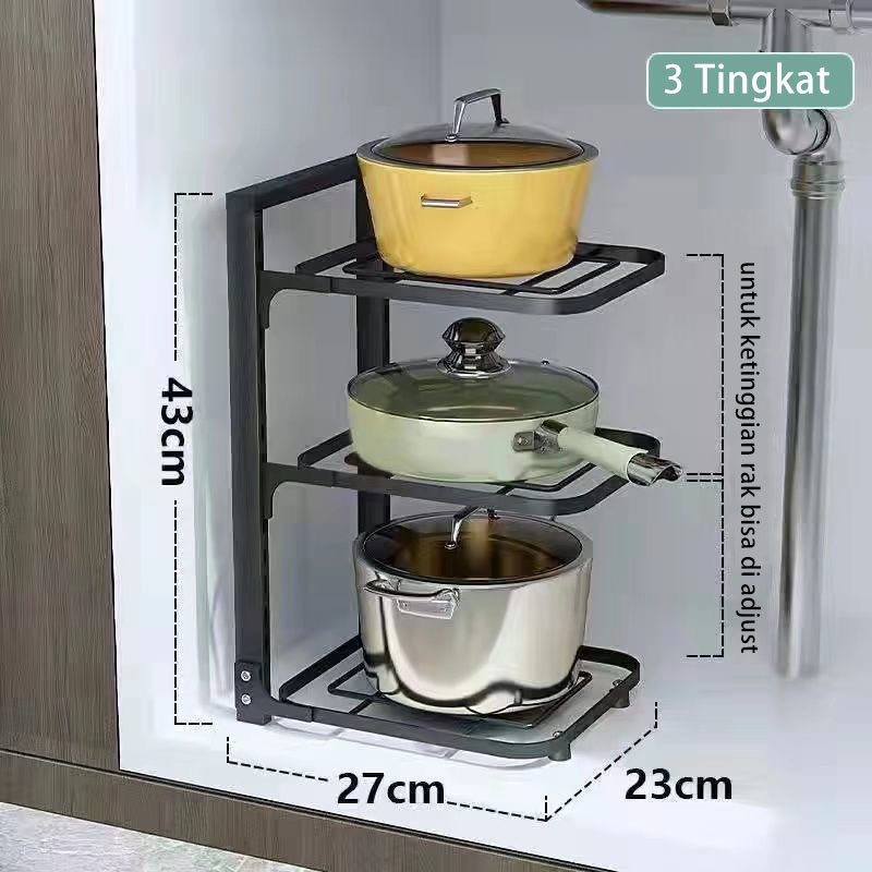 Jual Rak Panci Wastafel Dapur Rak Pot Kabinet Atas Multi Fungsi