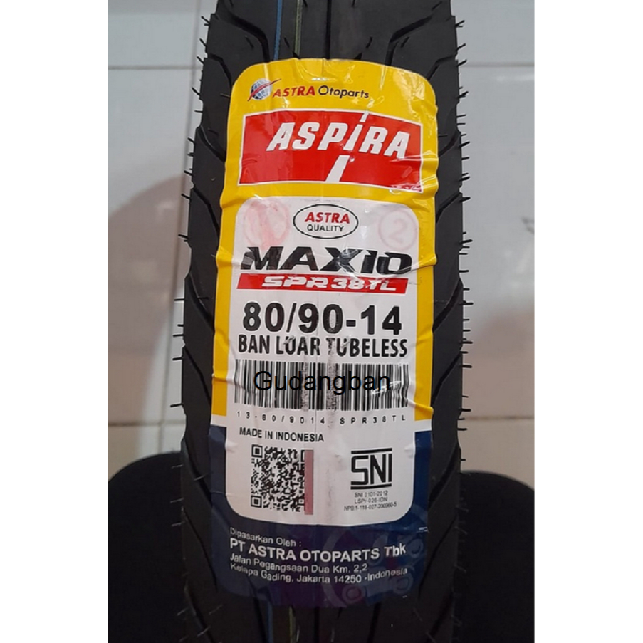 Jual Aspira Maxio SPR 38 TL 80 90 14 TUBELESS Ban Luar Motor Matic