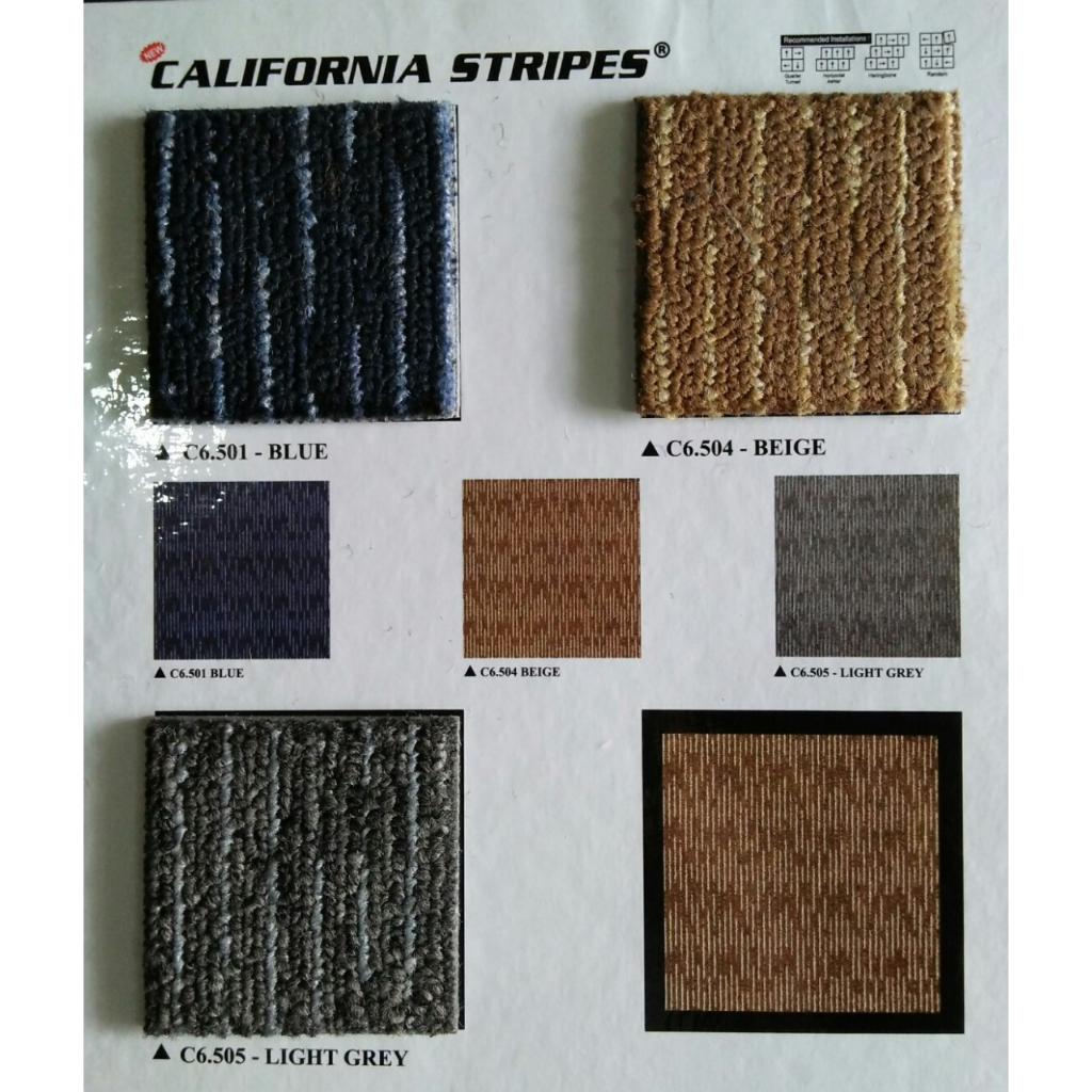 Jual Karpet Tile Lantai Kantor C R California Stripes Bahan Nylon