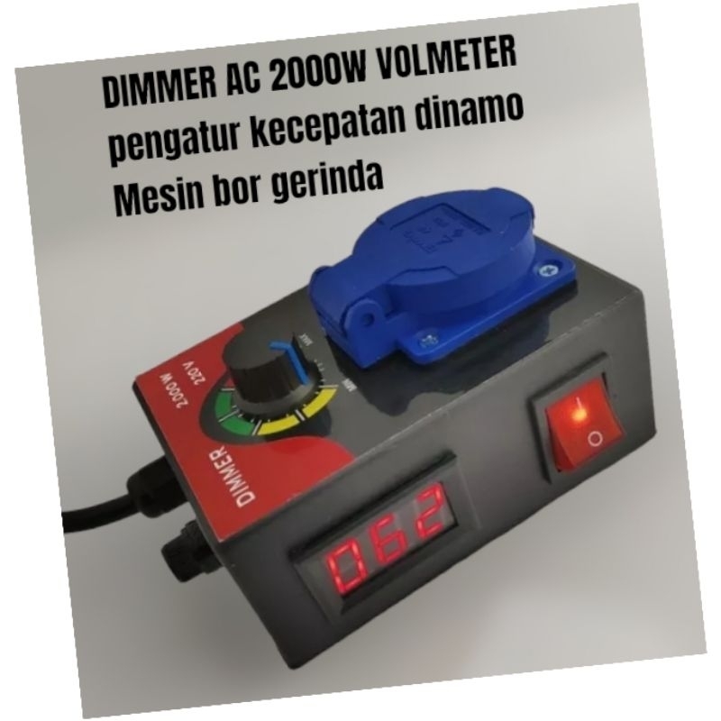 Jual DIMMER VOLMETER AC 220V 2000W Dimmer Pengatur Kecepatan Bor