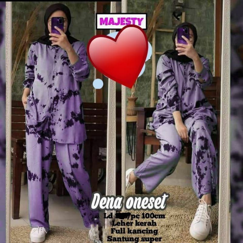 Jual SETELAN WANITA MOTIF POLKADOT KOTAK ONE SET WANITA KEKINIAN