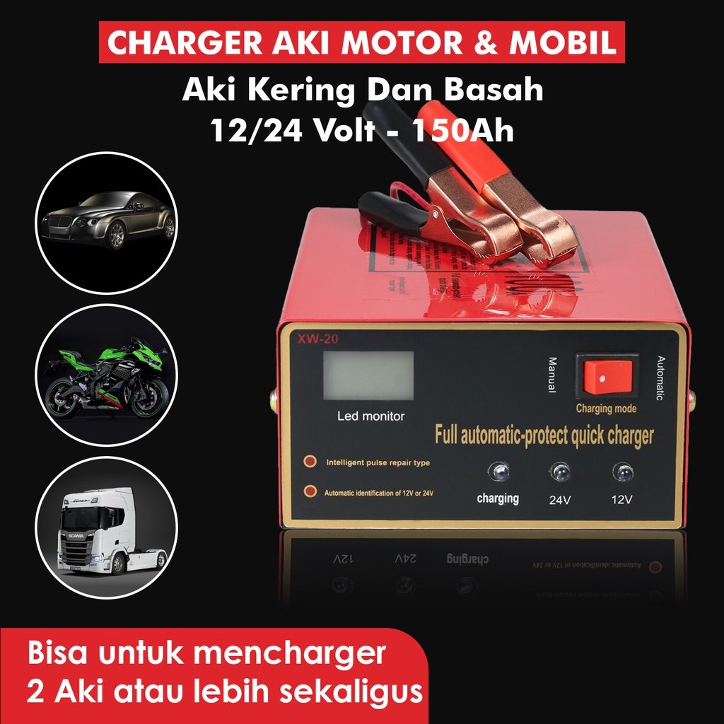 Jual Charger Aki Motor Dan Mobil Otomatis Accu Kering Dan Basah Lead