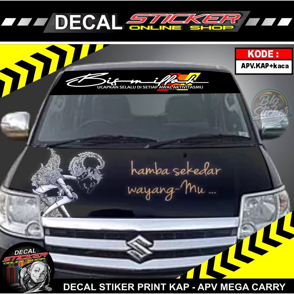 Jual Stiker Mobil Apv Pickup Decal Sticker Kap Depan Kaca Atas