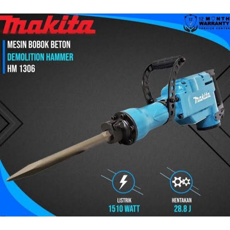 Jual MESIN BOBOK BETON MAKITA HM1306 JACK HAMMER HM 1306 DEMOLITION