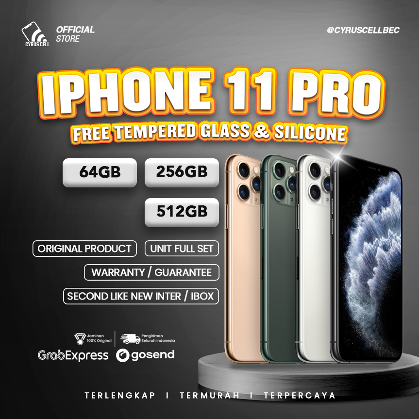 Jual IPHONE 11 PRO 64GB 256GB 512GB SECOND IBOX INTER 100 FULLSET