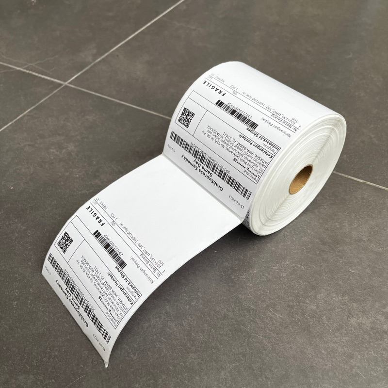 Jual LABEL STICKER THERMAL 100 X 150 BARCODE 100X150 UKURAN A6 Shopee